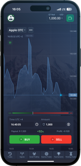 Pocket Option app no iPhone